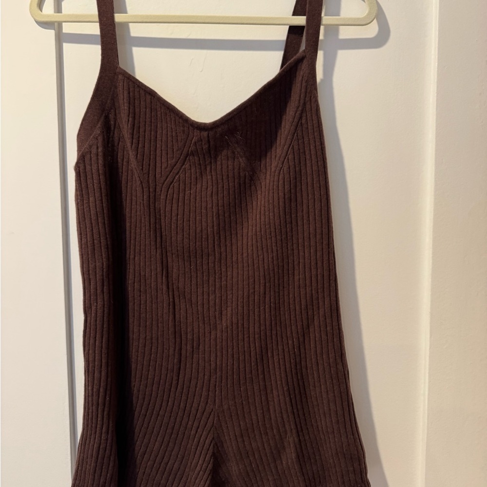 Splendid Brown Ribbed Women's Soft Romper